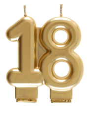 Tårtljus Dubbelsiffrigt Matt Guld