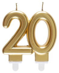 Tårtljus Dubbelsiffrigt Matt Guld