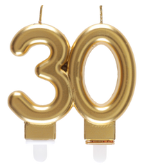 Tårtljus Dubbelsiffrigt Matt Guld