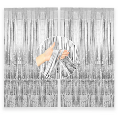 2st Backdrop Glitterdraperi Silver