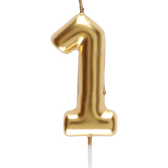 Tårtljus Siffra Matt Guld