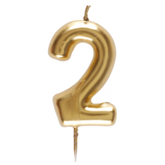 Tårtljus Siffra Matt Guld