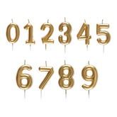 Tårtljus Siffra Matt Guld