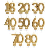 Tårtljus Dubbelsiffrigt Matt Guld