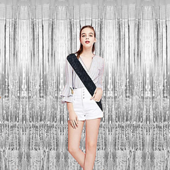 2st Backdrop Glitterdraperi Silver